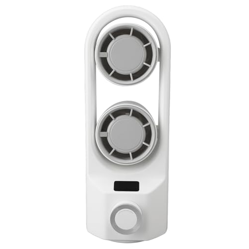 Ventilador de Escritorio Portátil, Ventilador de Escritorio la Torre USB Recargable Turbina Dual para Oficina (WHITE)