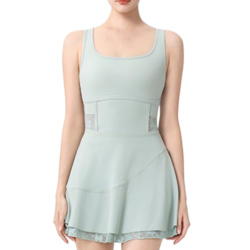 Robe de tennis dos croisé anti-dérapant et dentelle fine pour le sport