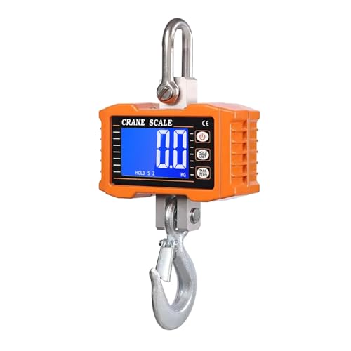 ACAGALA Digital Hanging Scale 1000kg/ 2204lbs Portable Heavy Duty Crane Scale LCD Backlight Industrial Hook Scales Unit Change/Data Hold/Tare/Zero for Construction Site Travel Market