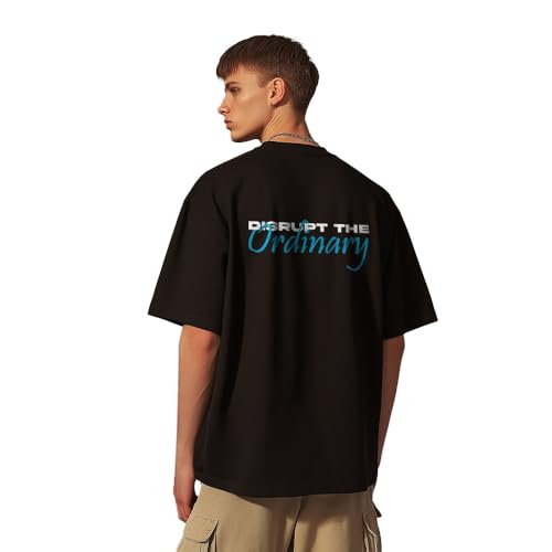 Image of Nobero Men's Oversized Graphic T-Shirt for Men | Soft Cotton | Drop Shoulder Relaxed Fit | Printed Casual Tshirt for Men