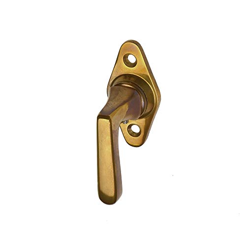 Poignée de fenêtre antique - Petit olive de fenêtre classique - Laiton patiné - Modèle Seefeld P - S - Fabriqué à la main selon un modèle historique