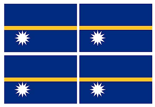 Drapeau Nauru (4 fois 9.5x6.3cm) - Autocollant(sticker)