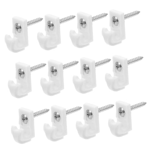 OSALADI Lot de 12 Clips Détagère Murale Polyvalents en Plastique avec Vis Tubes Dextension Et Clips pour Guirlandes Lumineuses Et Étagères De Placard