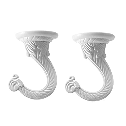 2 Sets 55mm/2.17″ Ceiling Metal Ceiling Hooks, Heavy Duty Swag Ceiling Hooks with Hardware for Hanging Plants/Chandeliers/Wind Chimes/Ornament (White)