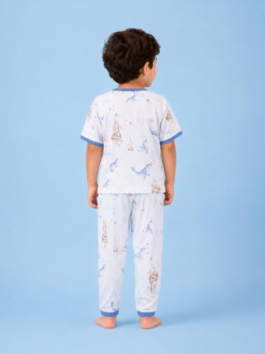 Image of Kidbea Kids Bamboo Viscose Co-Ord Set, Half Sleeve Round Neck Night Suit