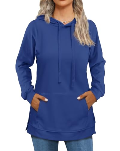 Beimuc XL Royal Blue Hoodies for Women 2025 Fashion LightWeight Casual Long Sleeve Sweatshirts Pullover Hoodie Tops with Pockets