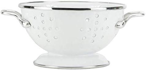 Golden Rabbit Enamelware - Solid White Pattern - 1qt Petite Colander