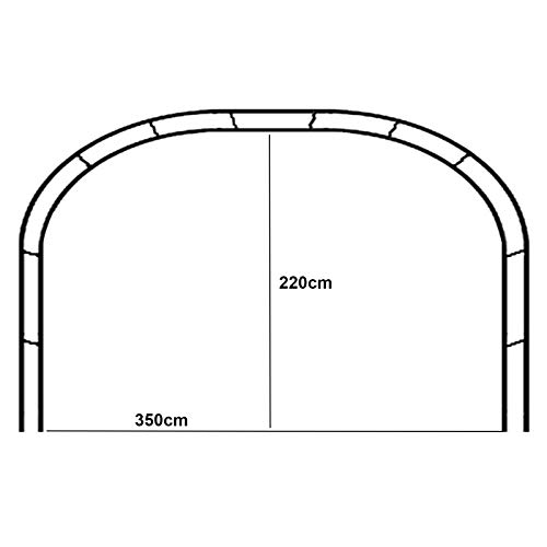 Rosenbogen Metall Stabil Gartenbogen aus Pulverbeschichtetem Stahl Wetterfeste mit Rankhilfe Spalier für Kletterpflanzen und Rosen 350 cm Breit