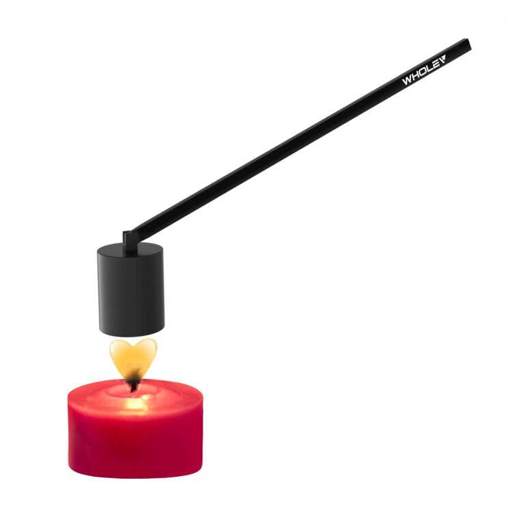 WHOLEV extintor de velas de acero inoxidable, extintor de velas, extintor de velas, con mango, extintor de velas, herramienta para velas, mecha vela, extinguisher negro