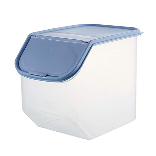 TUU Kitchen Large Capacity Rice Storage Box, Dry Grain Storage Containers (Blue, L)