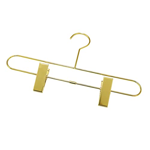 Hemobllo Retractable Pants Rack Multi Function Hanger for Space Saving Non Slip Clips for Organizing Pants Socks and More Closets Golden