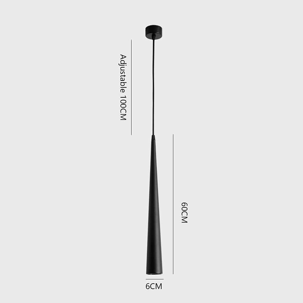 Luci per Isola Cucina - LED 5W, 60cm, Alluminio - Faretti a Sospensione Moderni a Tubo Lungo, Dario a Sospensione per Sala da Pranzo, Bar, Mini soffitto Cono, faretto a Testa Sina