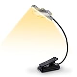 VAVOFO Rechargeable Book Light Rotatable：24 LEDs Reading Light, 3-Color & 9-Brightness Book Lamp, Eye Cared 120Hrs Runtime Lightweight Clip on Led Light for Book Lovers (Black)