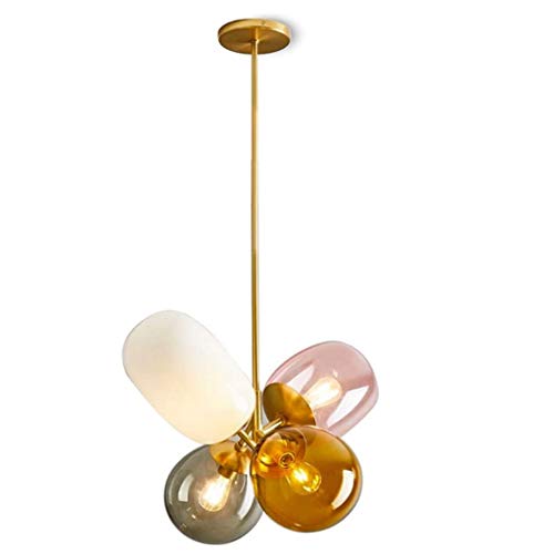 Plafonnier industriel 4 ampoules en métal forgé style loft pour salon