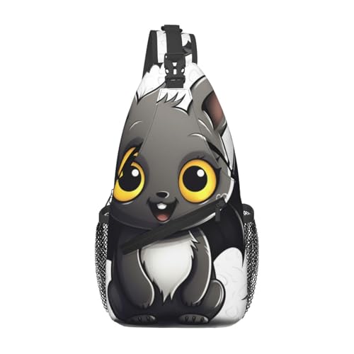 Bolso bandolera cruzado negro para hombre y mujer miniatura 1