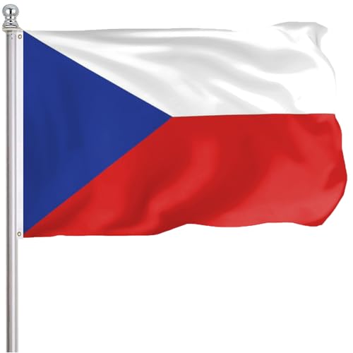 FLGCLUB Czech Czechia Flag 3x5 Ft Outdoor, Vibrant Color Fade