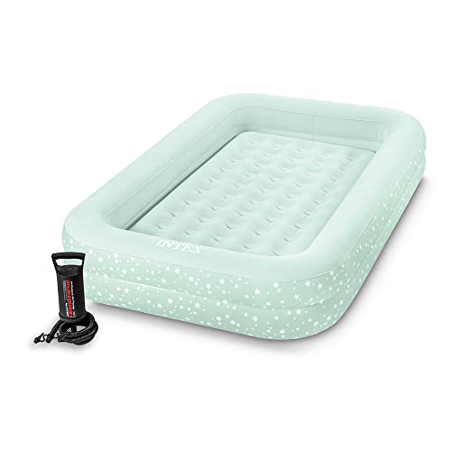 Intex 66810EP Inflatable Kidz Travel Bed Set: Includes Hand Pump and Carry Bag – Removable Mattress – Quick Inflation – Indoor Use – 28″ x 52 x 4