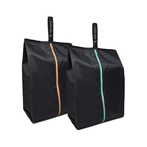 100% Recycled Travel Shoe Bag by EcoRight | Waterproof Shoe Organiser Pouch with Zipper for Men & Women | Made from 8 Plastic Bottles | Set of 2 Cover