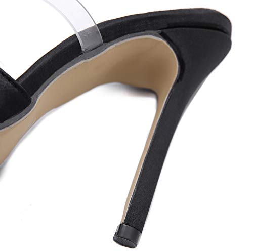 KOKOMOMO Womens Bow High Heels Mules Stiletto Slides Mule Heels Open Toe Heeled Sandals with Bowknot4