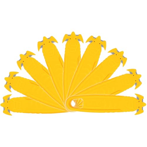 10-Pcs Safety Box Cutter T TOVIA Stainless Steel Concealed Blade Package Opener with Tape Splitter for Cartons, Cardboard, Wrap, Straps, Film