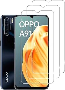 Xinyou Protector de pantalla de cristal templado para Oppo A91, antiarañazos, HD transparente, dureza 9H, fácil de instalar, 3 uds. Adecuado para Oppo A91