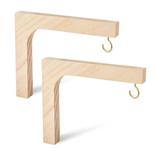 Jtian Craft 2Pcs Plant Hangers Indoor, Plant Hook Hanging Plant Holder Bracket, Natural Wood Simple Elegant Design Suitable For Home Decoration #TOP5