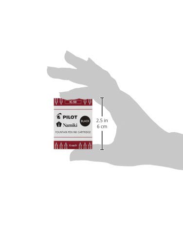 Image of Pilot Ic-50 Black Cartridges for Fountain Pens Pack of 6