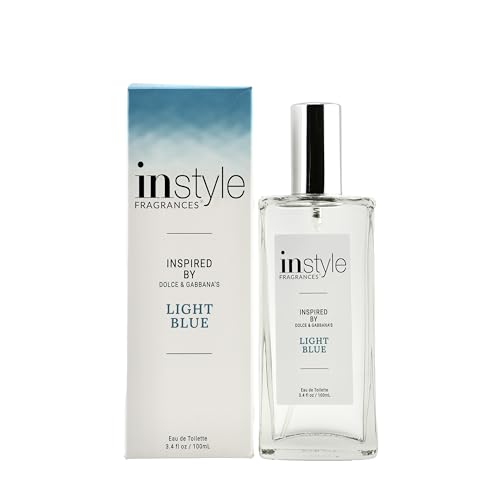 Instyle Fragrances, Inspired by Dolce & Gabbana's Light Blue, Eau de Toilette, Cologne for Men, Vegan, Paraben Free, Phthalate Free, Never Tested on Animals, 3.4 Fluid Ounces