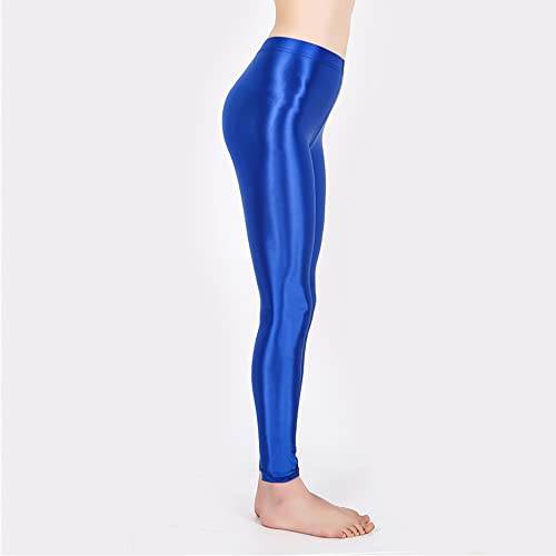 Image of cloudmall Women Sexy Semi Opaque Pantyhose Running Tights Yoga Leggings Oil Shiny Stocking