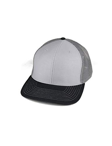 Richardson 112 Trucker OSFA Baseball Hat Ball Cap, Grey/Charcoal/Black