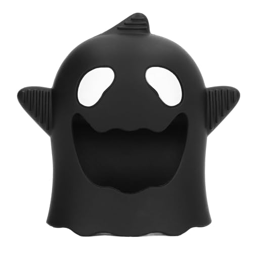 Image of Never Drop Teething Toys for Babies, Baby Mitten Silicone Teether for Soothing Teething Pain Relief, Baby Chew Toys for Sucking Needs (Halloween Ghost-Black)