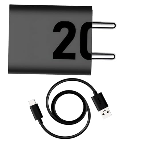 Image of 20W TurboPower USB Fast Charger Adapter and Cable Compatible with Motorola Moto G, Edge & One Series (Black)