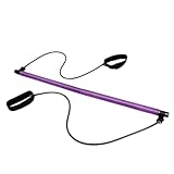 VICASKY Yoga Fitness Bar Widerstandsband Stange mit Fußschlaufe für Ganzkörpertraining Stick Übung zur Straffung von Armen und Beinen Tragbar und Vielseitig Einsetzbar Lila