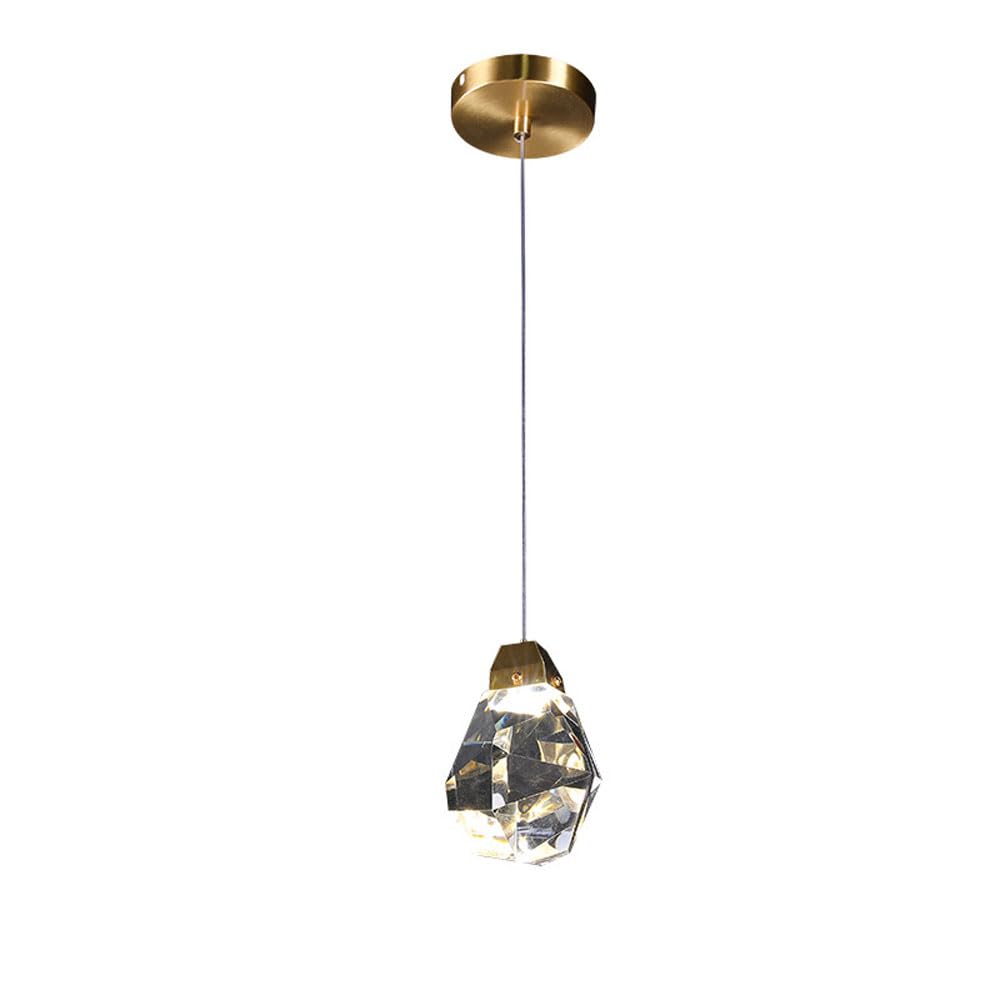 WEZXRLZNE European Style Brass Vintage Gold Pendant Light Creative with Crystal Decoration Hanging Light Small Home Decoration Chandelier Used in Restaurant Corridors Lighting Fixture