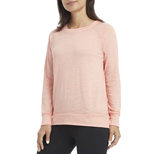 Image of Danskin Women's Long Sleeve Mineral Wash Pullover Top