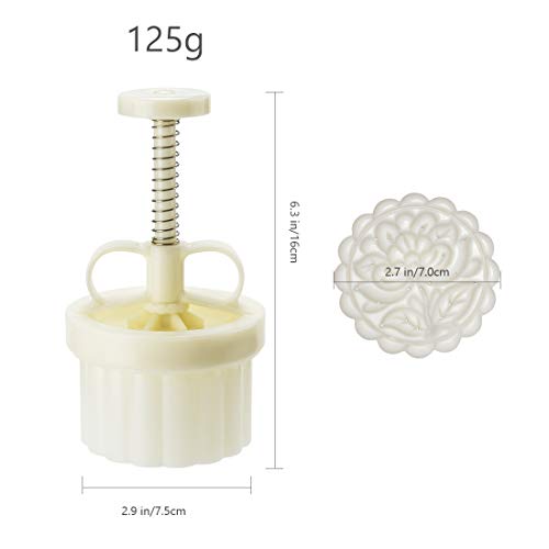 Cookie Stamp Moon Cake Mold Set, 125G 5Pcs Thickness Adjustable Cookie Press Diy Decoration Hand Press Cutter Cake Dessert Tool #TOP5