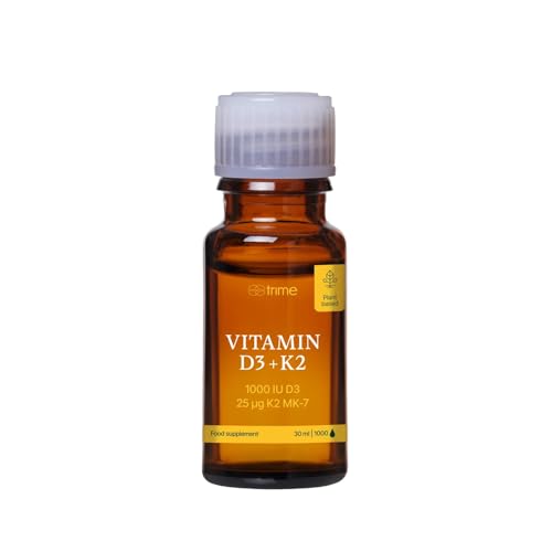 Vitamina D3 y K2 Gotas - 1000 UI por 2 gotas -30ml - Vitamina D3 K2 - Vitamina K2 MK7-1000 Gotas de Alta Concentración, D3 altamente biodisponible - Vit D3 K2 Liquida