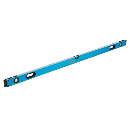 OX Pro Box 8 Foot Level with Rubber Grip and All Aluminum Construction - 96 Inch Level with Thru Handle and Magnified Vials - Leveler Tool