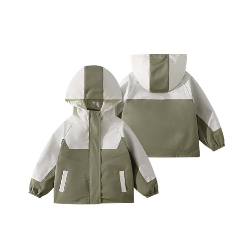 Girls Outdoor Windproof Donation Three In One Fall And Winter Punching Jacket Kids Winter Clothes (Green, 5-6 Years)