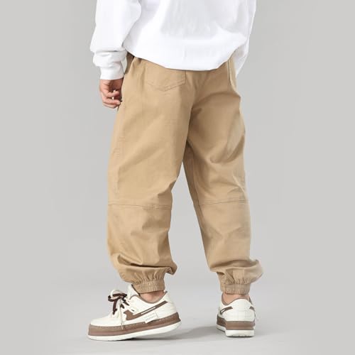 MINI PANDA Boys Stretch Pull On Jogger Pants，Twill Chino Pants for Kids3