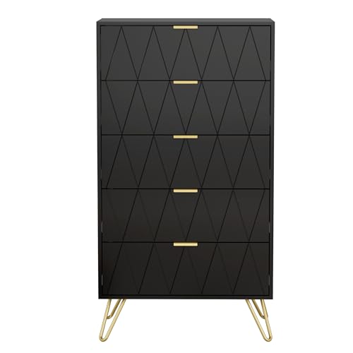 UEV Kommode mit 5 Schublanden, 60 x 34 x 110cm, Aufbewahrungskommode,...