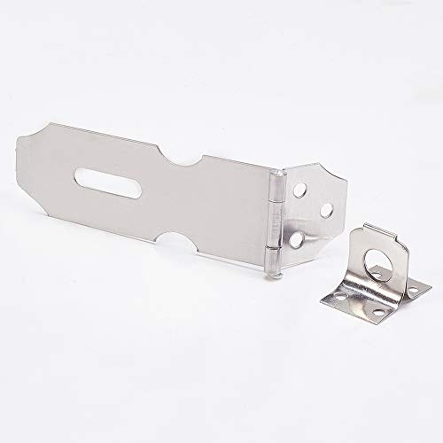 MroMax ドア掛け金ラッチ ドアボルトラッチ スライドラッチ ステンレス製 ドア留め スレンレススチール 南京錠留め金 Stapleパーツ ドア後付け ロックシフトゲートラッチ 安全ドアロックボタン ドア用 シルバートーン 長さ137mm 幅35mm 5個入り