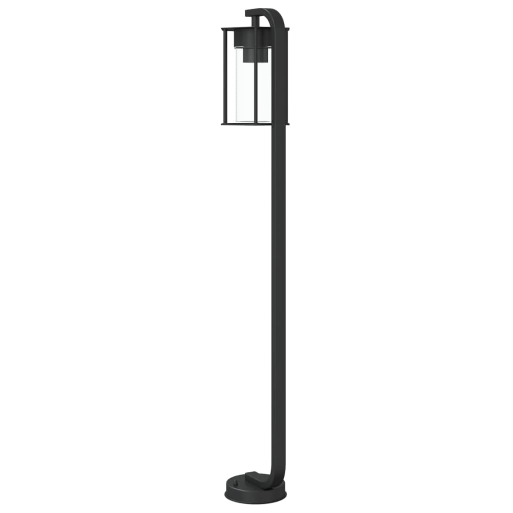 Zewnętrzne lampy podłogowe 3 szt. Czarna stal nierdzewna 100 cm
