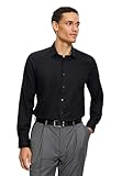 OLYMP Herren Oberhemd Langarm 216014,Twill,366 Level 5 Body fit (15.05.2015 - F16),New York Kent-2,schwarz 68,46