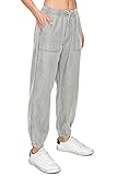 Leggings Depot JJ10-LIGHTGREY-M Women's Pull-on Denim Jean Jogger Pants w/Pockets-Lightgrey, Medium