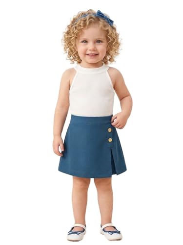 Image of A.T.U.N. (ALL THINGS UBER NICE) Girls Tank Top and Skort Set | Stylish Sleeveless 2 Piece Outfit Set for Kids | Comfortable Soft Fabric Clothing Set for Girls