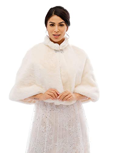 Jovono mariage secret et Châle en fausse fourrure sans manches pour femmes et les filles