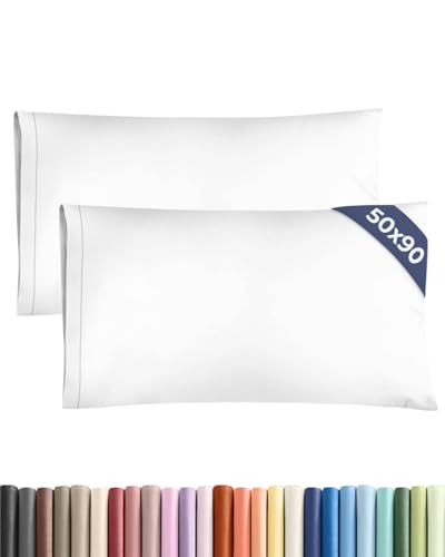 Pillowcases 2 Pack King 50x90 - Microfibre Envelope Closure - White