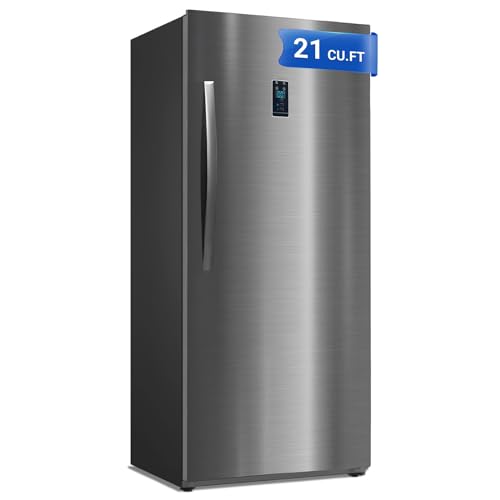 Upright Freezer, Stand Up Freezer 21 cu ft,Freezer Upright Frost Free Upright Freezers,Stainless Steel Standing Freezer Upright Convertible Refrigerator Freezer for Garage,Kitchen Use