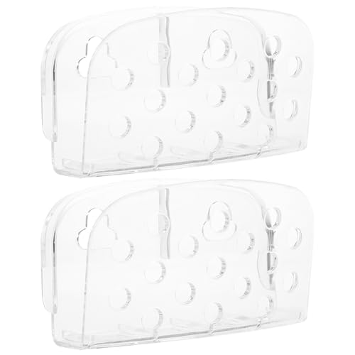 Toyvian 2 Piezas Portaesponjas Fregadero Cocina con Ventosa Soporte Organizador para Esponjas y Accesorios Secado Rápido Transparente de Fácil Instalación sin Taladro